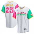Men & Youth #23 Fernando Tatis Jr. San Diego Padres City Connect Cool Base White Jersey