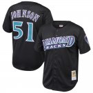 Men's #51 Randy Johnson Arizona Diamondbacks Trowback Edition Black Jersey