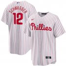 Men & Youth #12 Kyle Schwarber Philadelphia Phillies White Home Cool Base Jersey