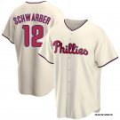 Men & Youth #12 Kyle Schwarber Philadelphia Phillies Alternate Cool Base Cream Jersey