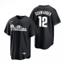 Men & Youth #12 Kyle Schwarber Philadelphia Phillies Black Fashion Jersey