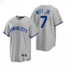 Men & Youth #7 Bobby Witt Jr Kansas City Royals Gray Road Cool Base Jersey