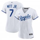 Women's #7 Bobby Witt Jr Kansas City Royals White Home Cool Base Jersey