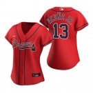 Women's #13 Ronald Acuna Jr. Atlanta Braves Red Alternate Cool Base Jersey