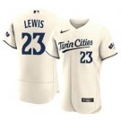 Men & Youth #23 Royce Lewis Minnesota Twins Flex Base Cream Jersey