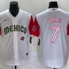Men's Mexico Baseball Julio Urias 2023 White Red World Classic Jersey