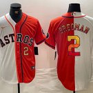 Men's Houston Astros Alex Bregman White Orange Split Stitched Baseball Jersey