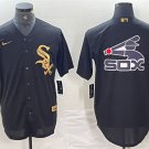 Men's Chicago White Sox Black Team Big Logo Cool Base Stitched Jersey