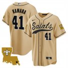 Men's New Orleans Saints Alvin Kamara Gold 1987 Legacy Cool Baseball Jersey