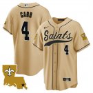 Men's New Orleans Saints Derek Carr Gold 1987 Legacy Cool Baseball Jersey