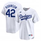 Men's Brooklyn Dodgers Jackie Robinson White Throwback Cooperstown Collection Jersey