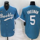Men's Brooklyn Dodgers Freddie Freeman Light Blue Throwback Cool Base Jersey