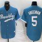 Men's Brooklyn Dodgers Freddie Freeman Light Blue Throwback Cool Base Jersey