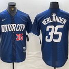 Men's Detroit Tigers Justin Verlander Number Navy 2024 City Connect Jersey