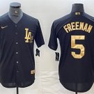 Men's Los Angeles Dodgers Freddie Freeman Black Cool Base Stitched Baseball Jersey