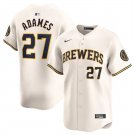 Men's Milwaukee Brewers Willy Adames Cream 2024 Home Limited Stitched Baseball Jersey