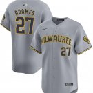 Men's Milwaukee Brewers Willy Adames Gray 2024 Away Limited Stitched Baseball Jersey