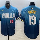 Men's Philadelphia Phillies Cristian Pache Blue 2024 City Connect Limited Stitched Jerseys