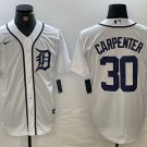 Men's Detroit Tigers Kerry Carpenter White Cool Base Stitched Jersey