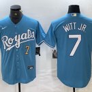 Men's Kansas City Royals Bobby Witt Jr. Number Light Blue Cool Baseball Jersey