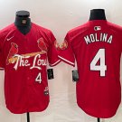 Men's St Louis Cardinals Yadier Molina Red 2024 City Connect Limited Stitched Jersey