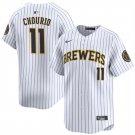 Men's Milwaukee Brewers Jackson Chourio White 2024 Alternate Limited Stitched Jersey