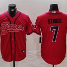 Men's Houston Texans C.J. Stroud Red With Patch Cool Base Stitched Baseball Jersey