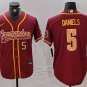Men's Washington Commanders Jayden Daniels Burgundy Baseball Jersey