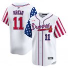 Men's Atlanta Braves Orlando Arcia White 2024 Independence Day Vapor Jersey