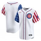 Men's Chicago Cubs Blank White 2024 Independence Day Vapor Stitched Baseball Jersey