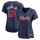 Womens Atlanta Braves Ronald Acuna Jr. 2024 Navy Red Alternate Limited Player Jersey