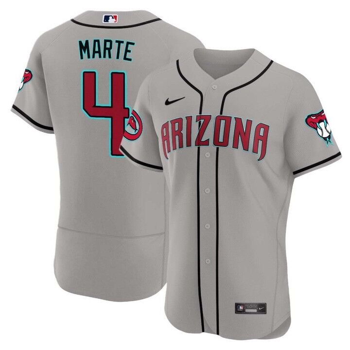 Men's Diamondbacks Ketel Marte 2024 Flex Base Jersey Gray