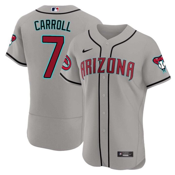 Men's Diamondbacks Active Player Corbin Carroll Gray 2024 Flex Base Jersey