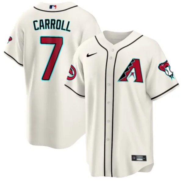Men's Diamondbacks Active Player Corbin Carroll Cream 2024 Cool Base Jersey