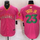 Men's San Diego Padres Fernando Tatis Jr. Pink Cool Base Stitched Baseball Jersey