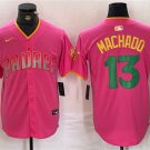 Men's San Diego Padres Manny Machado Pink Cool Base Stitched Baseball Jersey