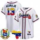 Men's Atlanta Braves Ronald Acuna Jr. 2023 White With Patch Cool Base Jersey