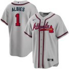 Men's & Youth Braves Ozzie Albies Baseball Jersey Gray