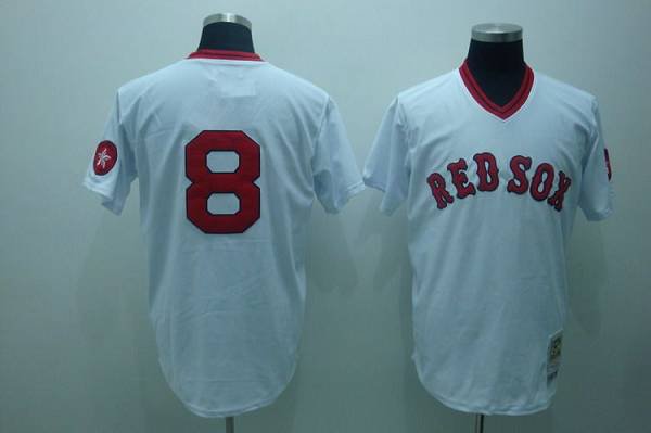 Mens Mitchell And Ness Red Sox Carl Yastrzemski White Throwback Jersey