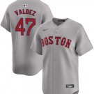 Men's Boston Red Sox Enmanuel Valdez Gray Cool Base Stitched Baseball Jersey