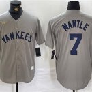 Men's New York Yankees Mickey Mantle Gray Cool Base Stitched Baseball Jersey