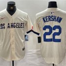 Men's Los Angeles Dodgers Clayton Kershaw Cream Stitched Baseball Jersey