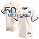 Men's Brooklyn Dodgers Mookie Betts Cream 2024 City Connect Limited Stitched Jersey