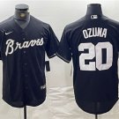 Men's Atlanta Braves Marcell Ozuna Black Cool Base Stitched Baseball Jersey