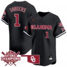 Men's Oklahoma Sooners Cydney Sanders Black 2024 Softball National Champions Jersey