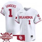 Men's Oklahoma Sooners Cydney Sanders White 2024 Softball National Champions Jersey