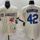 Men's Los Angeles Dodgers Jackie Robinson Number Cream 2024 City Jersey