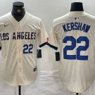 Men's Los Angeles Dodgers Clayton Kershaw Number Cream 2024 City Connect Jersey