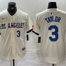 Men's Los Angeles Dodgers Chris Taylor Number Cream 2024 City Jersey