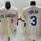 Men's Los Angeles Dodgers Chris Taylor Number Cream 2024 City Connect Jersey